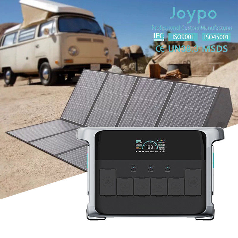 2400W năng lượng mặt trời Máy phát điện Điện lực di động Với tấm pin mặt trời cho nhà ngoài trời Cắm trại hoặc đi du lịch